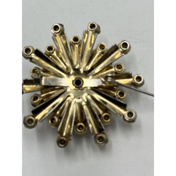 Vintage Aurora Borealis AB Rhinestone Starburst Sunburst Brooch Pin - Picture 4 of 16
